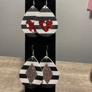 Faux leather earrings